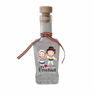 Copii port popular romania, sticla cu mesaj patrata, 250 ml, model divgs318 09